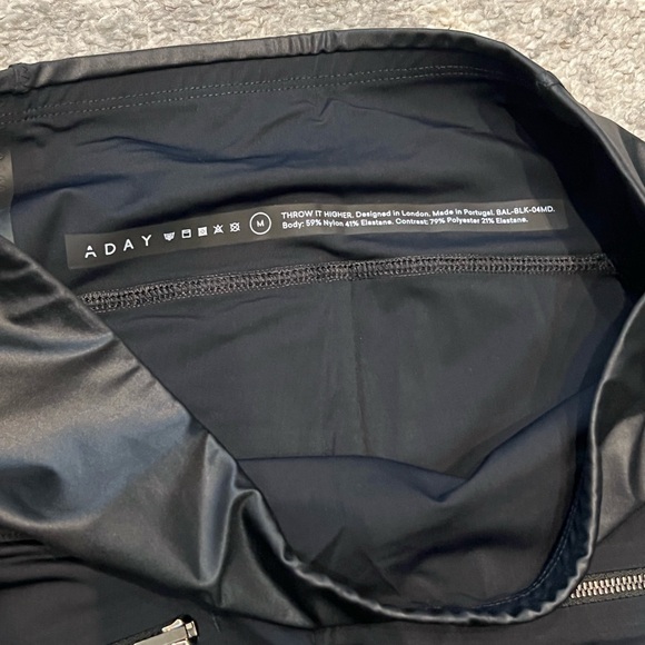 New w/o tag Aday Throw It Higher black leggings with leather accents - Picture 6 of 7